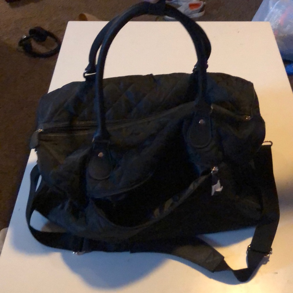 A plain black purse